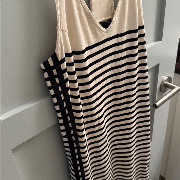 Rag & Bone Black and Cream Racerback Dress - Size M - Picture 6 of 8